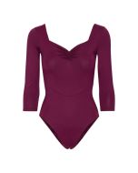 Balletdragt i bordeaux med ærmer
