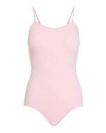 Klassisk balletdragt i lyserød med tynde stropper