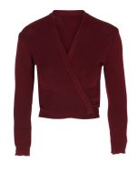 Uld x-over fra Stræk & Bøj i bordeaux