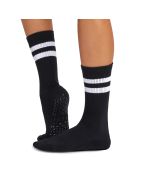 Sorte yogasokker med hvide streger