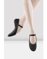 Balletsko i læder med fuld sål