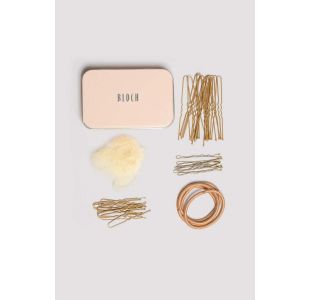 Hårkit til opsætning af knold i blod fra Bloch. 
Sæt knold til ballet med hårnet og hårnåle fra Bloch.